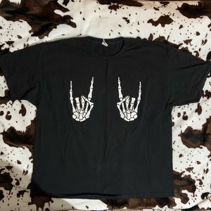 Skeleton Hands Black Graphic T-shirt